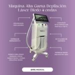 Máquina Alta Gama Depilación Láser Diodo 4 Ondas